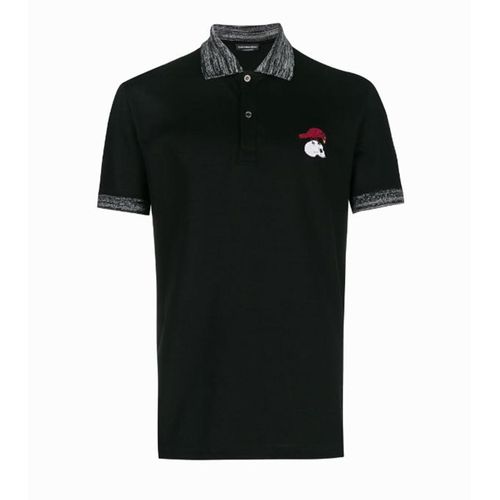 Áo Polo Alexander Mcqueen Bird And Skull Embroidered Polo Shirt Màu Đen