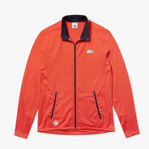 Áo Khoác Nỉ Lacoste "Roland Garros" Stand Collar Zip Jacket Màu Cam Size L