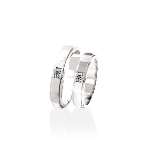 Nhẫn Cưới Kim Cương Jemmia Diamond 18K NC2021102338 Vàng Trắng (Giá Chưa Bao Gồm Đá Chủ)