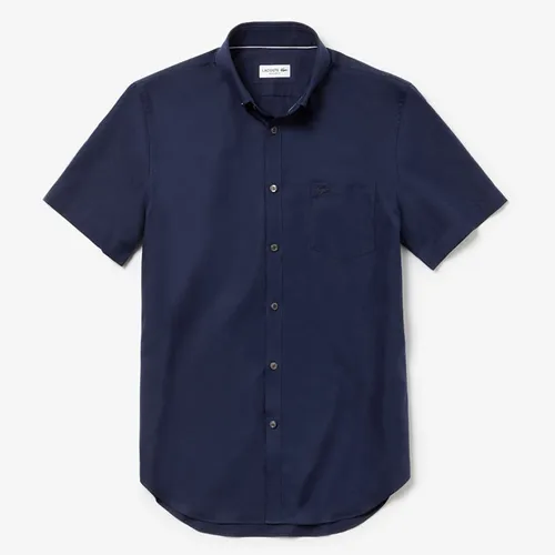 Áo Sơ Mi Lacoste Mens Regular Fit Short Sleeve Shirt Navy CH6424-525 Size 39