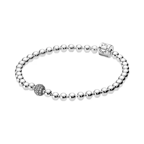 Vòng Đeo Tay Nữ Pandora Beads & Pavé Bracelet 598342CZ Màu Bạc Size 17