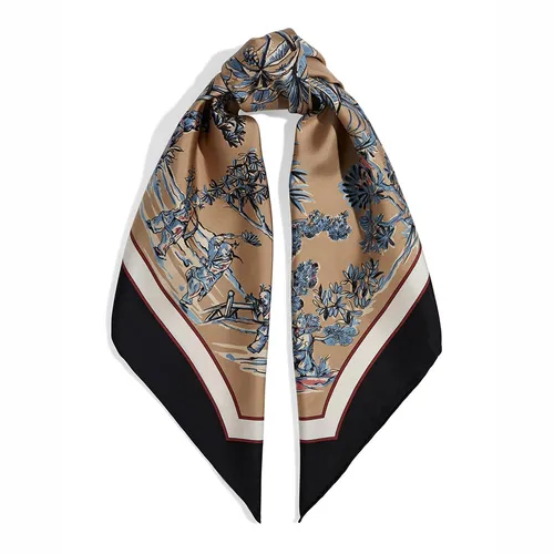 Khăn Lụa Salvatore Ferragamo Printed Silk-Twill Phối Màu