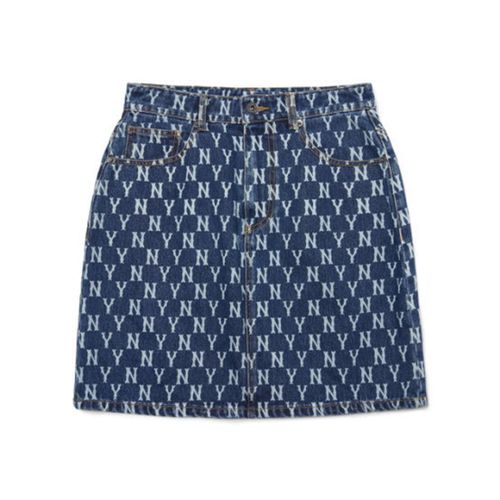 Chân Váy Nữ Denim Chữ A MLB Classic Monogram 3FDSM0123-50BLS Màu Xanh Đậm Size XS