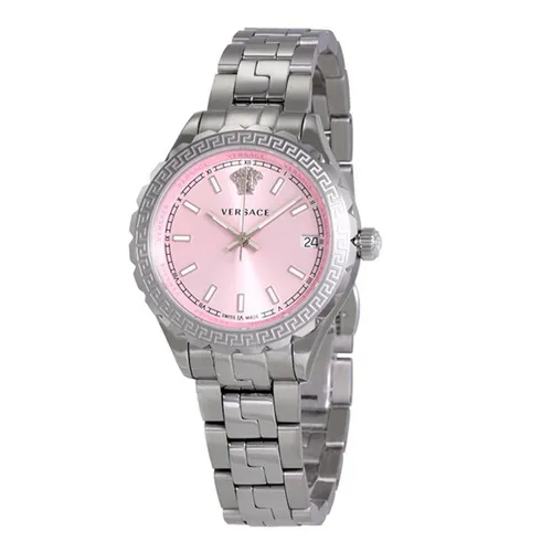 Đồng Hồ Nữ Versace Hellenyium Pink Dial Stainless Steel Ladies Watch Màu Hồng Bạc