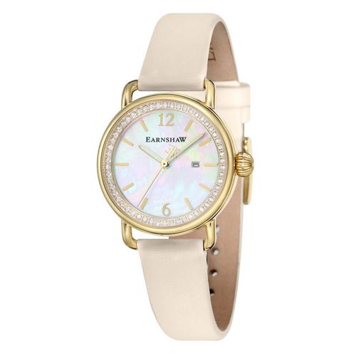 Đồng Hồ Nữ Thomas Earnshaw Quartz ES-8092-03 Màu Vàng Mặt Trắng Xà Cừ