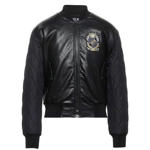 Áo Khoác Da Versace Jeans Couture Jackets In Black Màu Đen