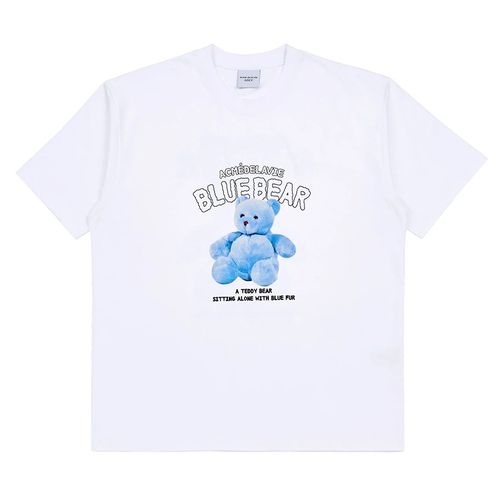 Áo Phông Acmé De La Vie ADLV Blue Teddy Bear Short Sleeve T-Shirt White Màu Trắng Size 1