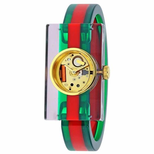 Đồng Hồ Gucci Plexiglas Red And Green Ladies Watch Phối Màu