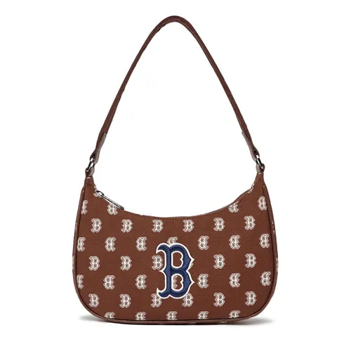 Túi Đeo Vai MLB Monogram Jacquard Hobo Boston Red Sox 3ABQS102N-43BRD Màu Nâu