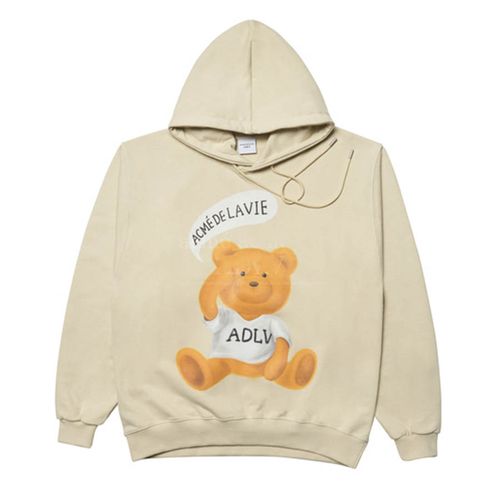Áo Hoodie Acmé De La Vie ADLV Speech Balloon Teddy Bear Màu Be
