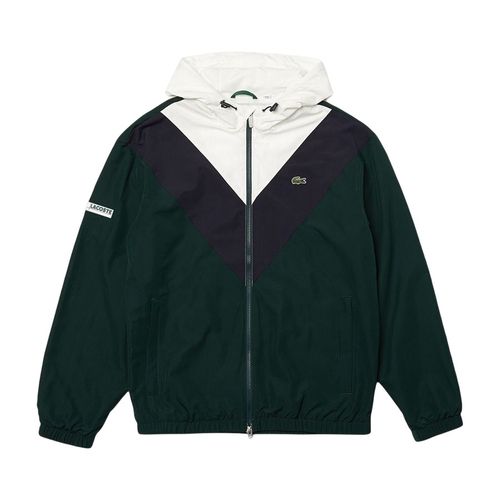 Áo Khoác Lacoste Men's Lightweight Colorblock Hooded Jacket BH1949 00 FFY Màu Xanh Phối Trắng Size 48