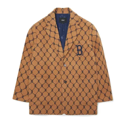 Áo Vest MLB Diamond Monogram Blazer Jacket Boston Red Sox 3AJKM0124-43BGD Màu Nâu