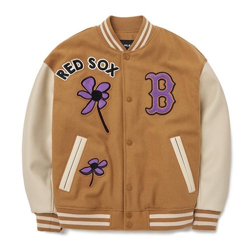 Áo Bomber MLB Floral Wappen Jumper Boston Red Sox 3AJPF0124-43BGD Màu Nâu
