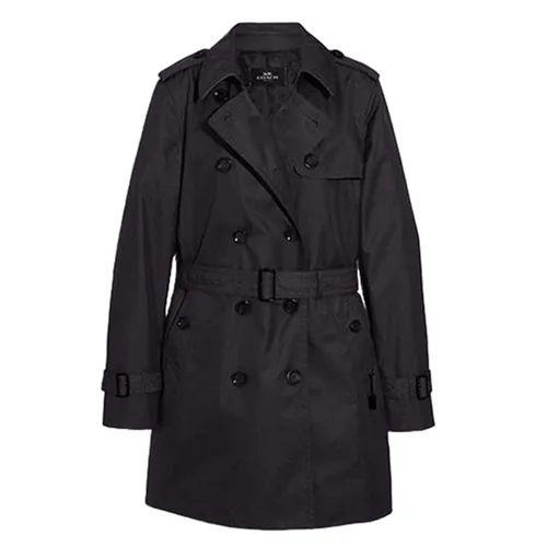 Áo Măng Tô Nữ Coach F34024 Women's Trench Coat Black Màu Đen Size XXS