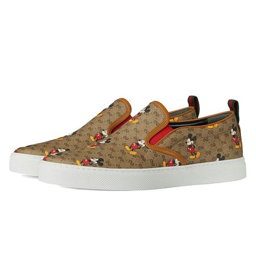 Giày Gucci Disney Mickey Slip-On Sneakers Màu Nâu Size 40