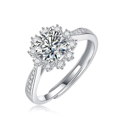 Nhẫn LiLi Jewelry Đính Kim Cương Moissanite Hình Bông Tuyết Lili_423452 Màu Bạc
