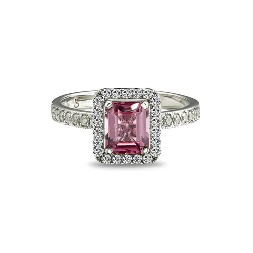 Nhẫn Sherlyn Diamond RS1188#11 Vàng Trắng 18k Đính Kim Cương Spinel Màu Hồng