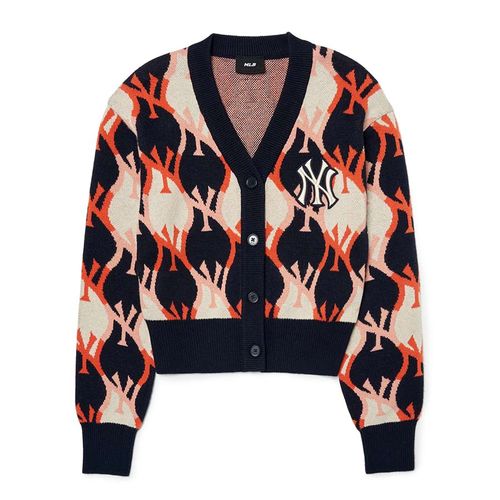 Áo Cardigan MLB Argyle Monogram Crop 3FKCY0124-50NYD Phối Màu Size  XS