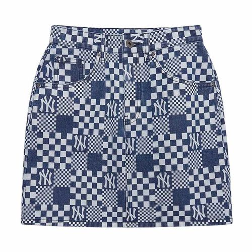 Chân Váy Nữ MLB Denim A Checkerboard 3FDSM0223-50BLS Màu Xanh Đậm XS