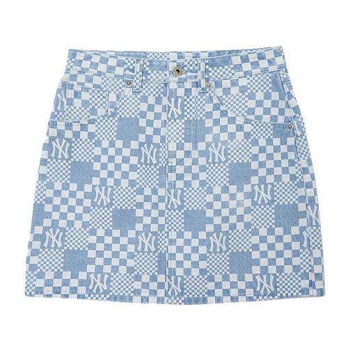 Chân Váy Nữ MLB Denim Mini A Checkerboard 3FDSM0223-50BLL Màu Xanh Nhạt Size S