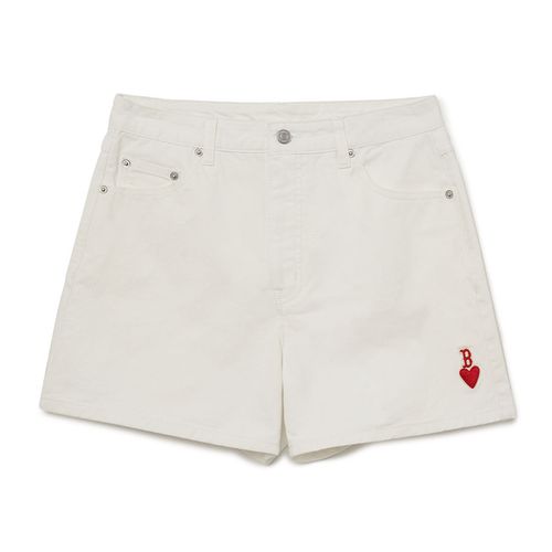 Quần Short MLB Denim Boston Red Sox 3FDPH0133-43CRS Màu Trắng Size S
