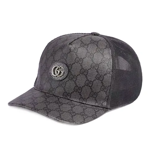 Mũ Nam Gucci Casquette En Toile GG Supreme Màu Đen Xám Size L