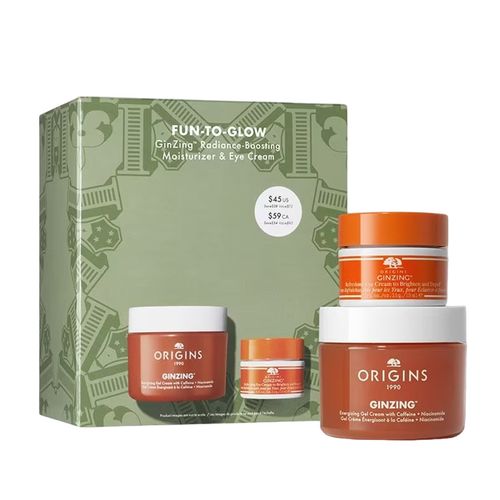 Set Dưỡng Da Origins Fun-To-Glow Ginzing Radiance-Boosting Moisturizer & Eye Cream (50ml+15ml)