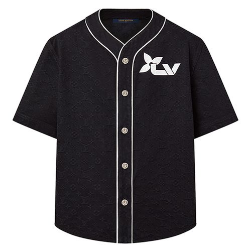 Áo Sơ Mi Nam Louis Vuitton LV 1ABJDT Monogram Short-Sleeved Denim Shirt Màu Đen