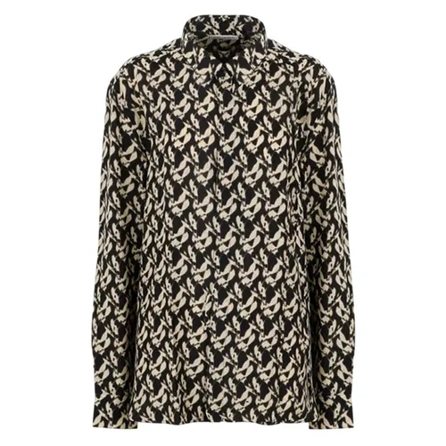 Áo Sơ Mi Nam Saint Laurent Yves YSL Collar Classic Shirt Men Đen Vàng