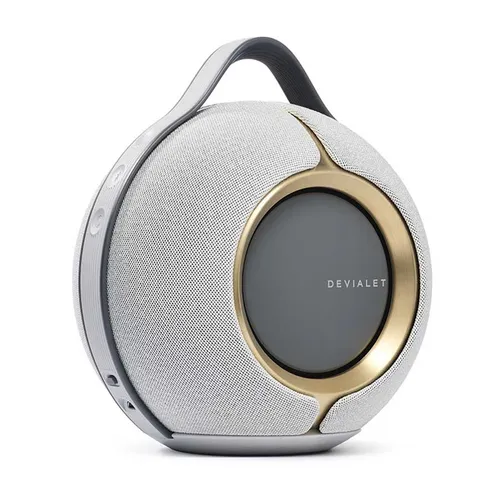 Loa Devialet Mania (Pin 10h, Kháng Nước IPX4, 176W, Bluetooth 5.0) Opera Paris Mạ Vàng 24K Màu Xám Vàng