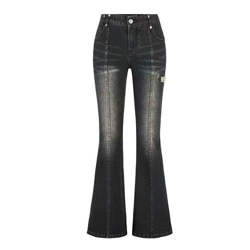 Quần Jean Nữ Weird Market Tight Bell Bottom Jeans Màu Đen