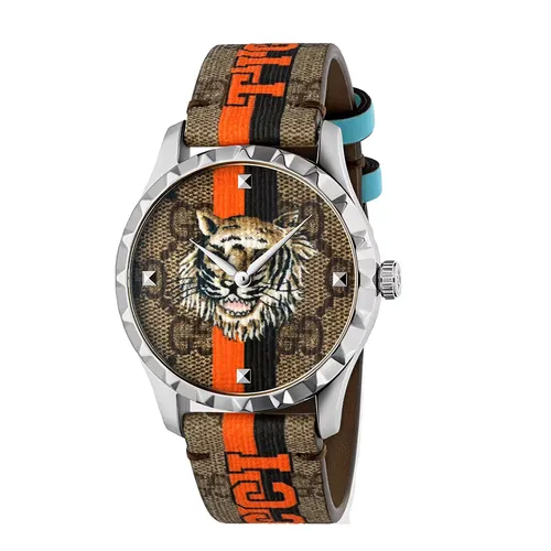 Đồng Hồ Gucci G-Timeless GG Supreme Dial Canvas Strap Watch YA1264186 Phối Màu