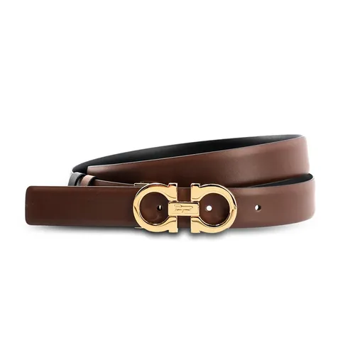 Thắt Lưng Nữ Salvatore Ferragamo Brown Black Reversible Belt Hai Mặt Màu Nâu Đen Bản 2.5cm