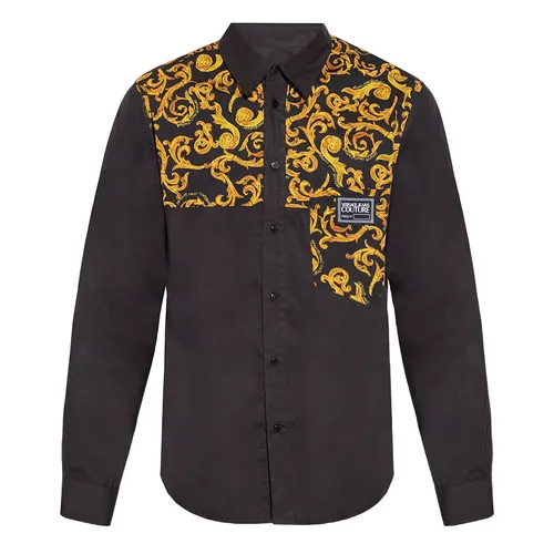 Áo Sơ Mi Nam Versace Jeans Couture Black Cotton Shirt 74GAL225 Màu Đen Vàng Size 44
