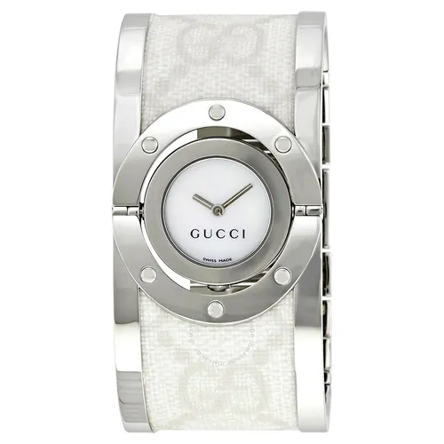 Đồng Hồ Nữ Gucci Twirl Bangle Ladies Watch YA112419 Màu Trắng