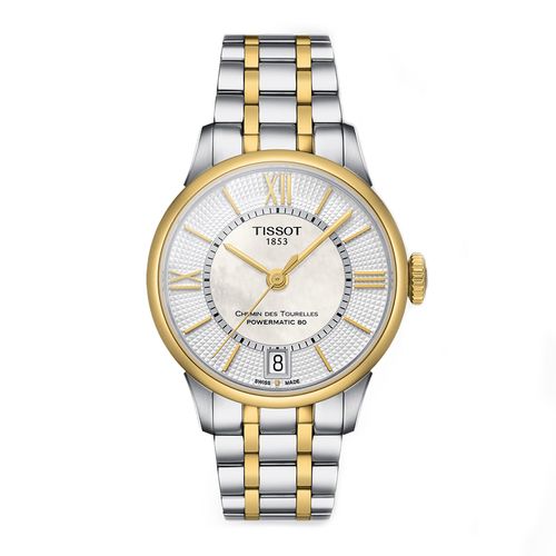 Đồng Hồ Nữ Tissot Chemin des Tourelles Powermatic 80 Lady T099.207.22.118.00 Màu Bạc Vàng