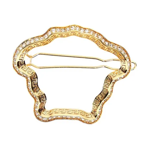 Kẹp Tóc Nữ Versace Medusa Shape Embellished Hair Pin Màu Vàng