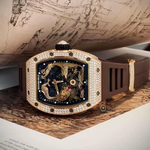 Đồng Hồ Nam Richard Mille Dragon And Phoenix Jackie Chan Tourbillonl RM57-01 Màu Vàng