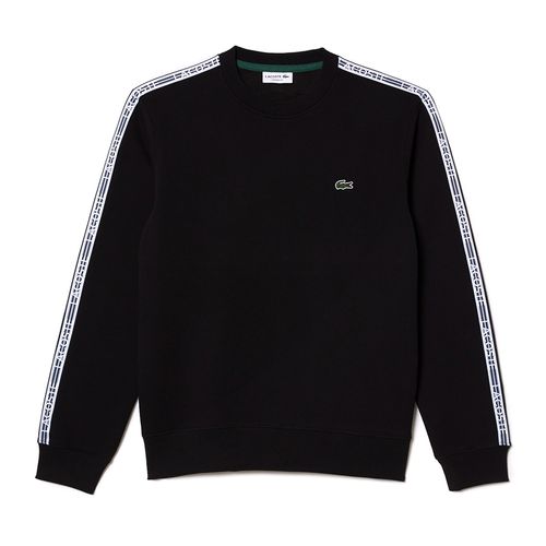Áo Nỉ Nam Lacoste Classic Fit Logo Stripe Flannel Sweater SH5073 031 Màu Đen Size 4