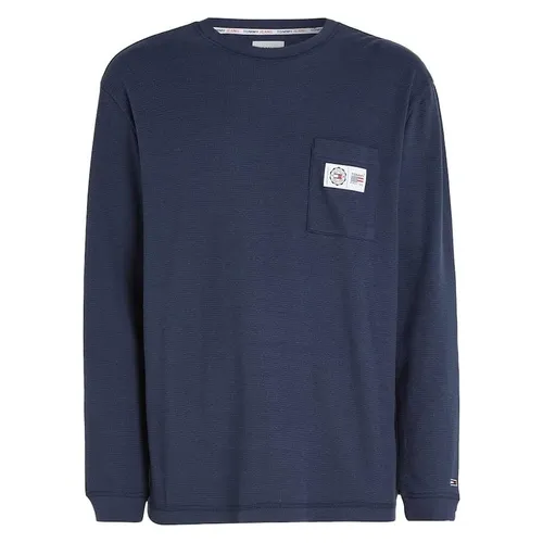 Áo Nỉ Sweater Nam Tommy Hilfiger Men's Long-Sleeved Shirt DM0DM15777_BLU_C87 Màu Xanh Navy Size L