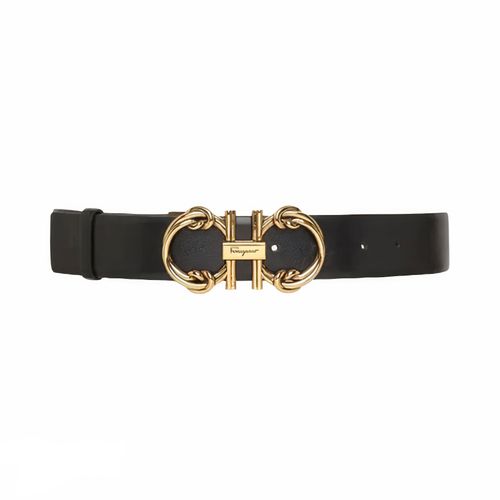 Thắt Lưng Nữ Salvatore Ferragamo Gancini Belt Màu Đen Vàng Size 80