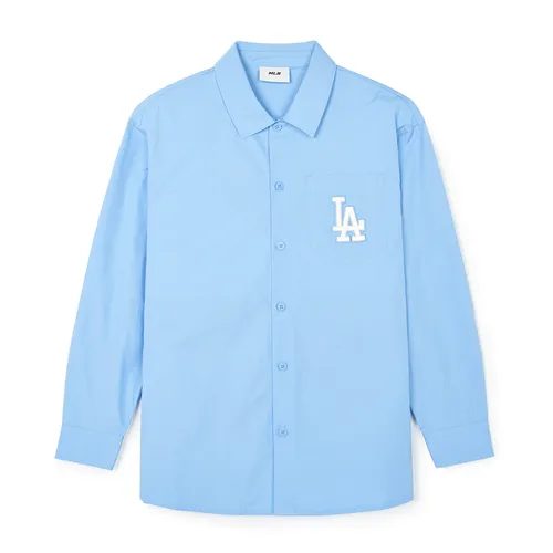 Áo Sơ Mi MLB Monogram Big Lux cổ điển LA Dodgers 3AWSM0341-07SBL Màu Xanh Blue
