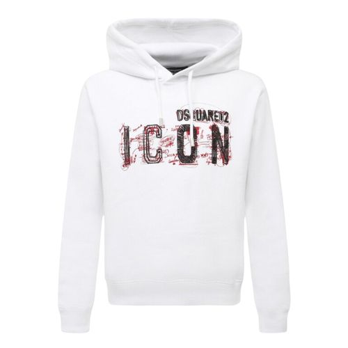 Áo Hoodie Nam Dsquared2 White With ICON Logo Printed S79GU0113 S25516 100W Màu Trắng