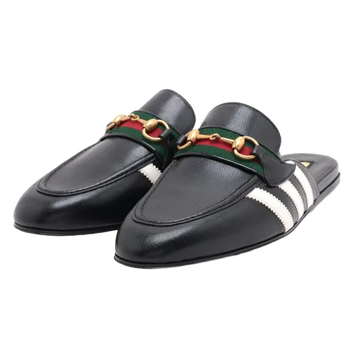 Giày Hở Gót Nam Gucci x Adidas Horsebit Leather Mule 721481 Màu Đen Size 8