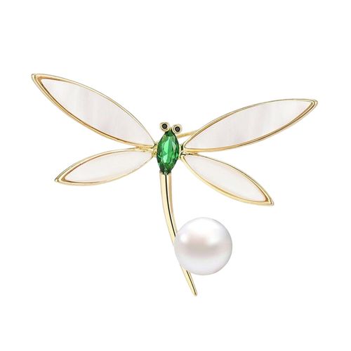 Cài Áo Nữ Meri Chuồn Chuồn Xanh Lá Cánh Xà Cừ BR302 Màu Xanh