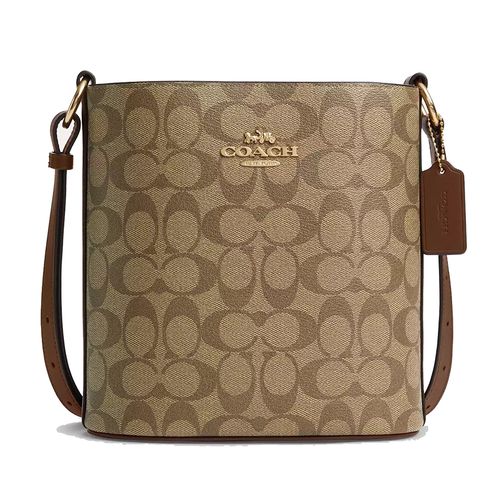 Túi Đeo Chéo Nữ Coach Sophie Bucket Bag In Signature Canvas CR154 Màu Nâu Vàng