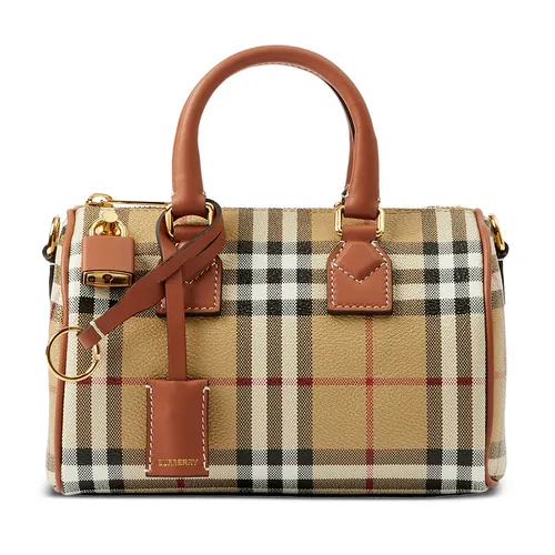 Túi Xách Nữ Burberry Mini Check Bowling Bag 80713571 Màu Be Kẻ