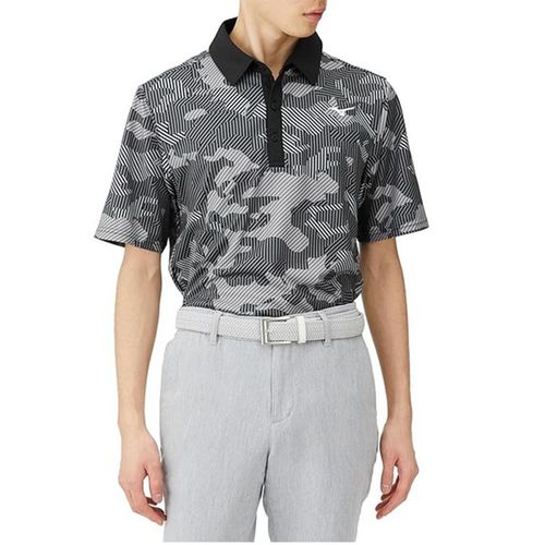 Áo Polo Nam Mizuno Breath Thermo Popular Short Sleeved Collared Shirt E2GAA50109 Xám Đen Size 2XL