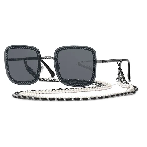 Kính Mát Nữ Chanel Square Sunglasses CH4244 57 Màu Xám Đen