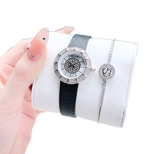 Set Đồng Hồ Nữ Just Cavalli Eleganza Mini Watch Màu Đen (Tặng Vòng Tay Handmade) 